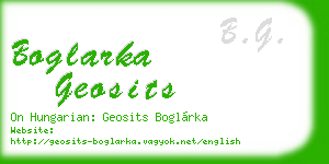 boglarka geosits business card